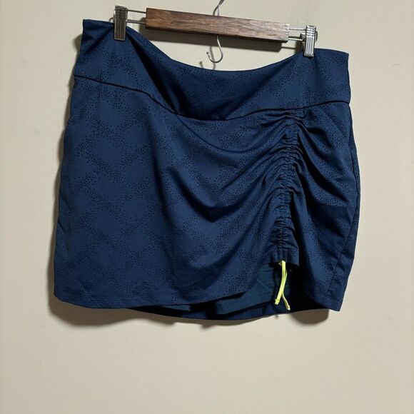 ADIDAS GOLF Tennis JACQUARD Cinch Skirt SKORT Tech Indigo- Size XL - Picture 6 of 12